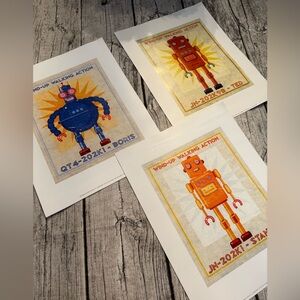 Set of 3 robot professional printed posters 11 x 14 in.
